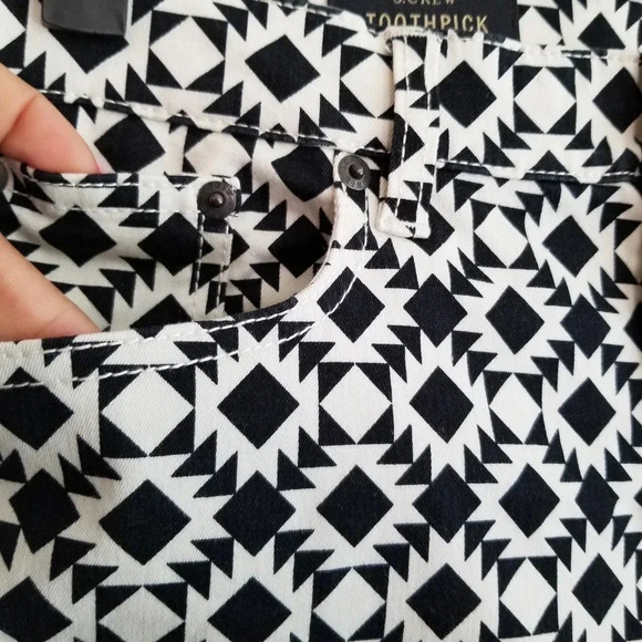 J.CREW Straight Jeans Women's Size 32 Multicolor Cotton Geometric Comfort Pocket - Picture 4 of 13